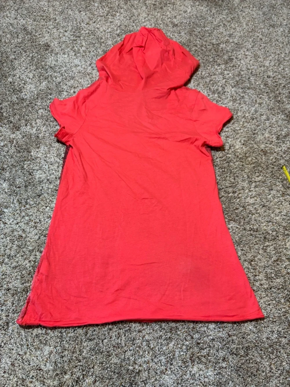 E87 Copper Key Coral Hooded V-Neck Tee with Angel Wing Graphic, Size XL - Picture 5 of 6